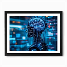 An Abstract Representation Of Cyber Security As A Network Of Brain Like Circuits Symbolizing The De (1) 2 Art Print