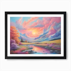 Sunset In The Mountains Art Print