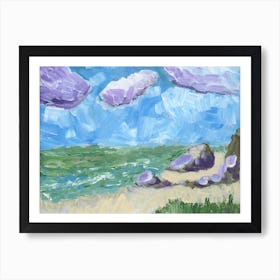 I Love Sea And Sea Loves Me - painting seascape impressionism brushstrokes bedroom living room Art Print