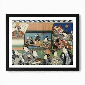 Actors Viewing Votive Pictures Of Themselves By Utagawa Kunisada Art Print