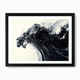 Black Water Splash Art Print