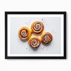 Cinnamon Buns On White Background Art Print