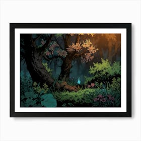 Forest At Night Art Print