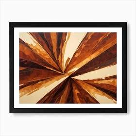 Abstract Image Of A Textured Surface With A Radial Pattern Of Brown And Gold Colors Art Print