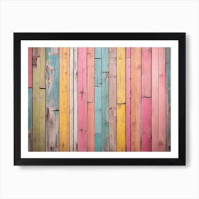 Colorful Wood Wall 4 Art Print