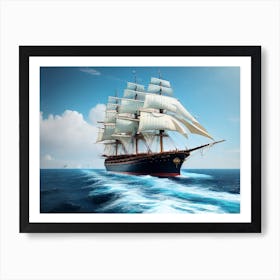 Sailing Ship In The Ocean Art Print