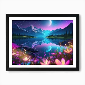 Night At The Lake Art Print