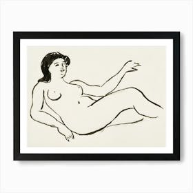 Nude Woman Laying Down Art Print