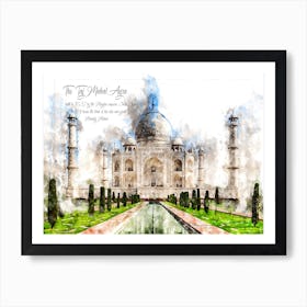 Taj Mahal, Watercolor Art Print