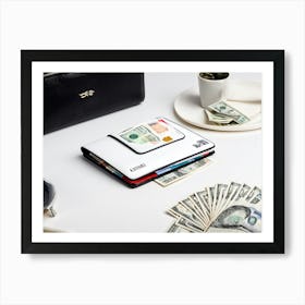 A White Billfold Situated Amidst The Striking Minimalism Of A Finely Detailed Digital Painting Hol (2) Art Print