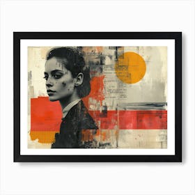 Analog Fusion: A Tapestry of Mixed Media Masterpieces Sunrise' Art Print