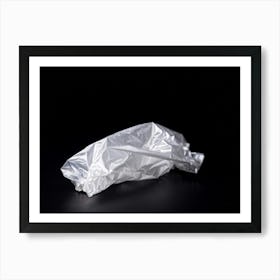 Plastic Bag On Black Background Art Print