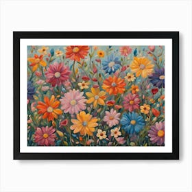 Whimsical Floral Tapestry Art Print