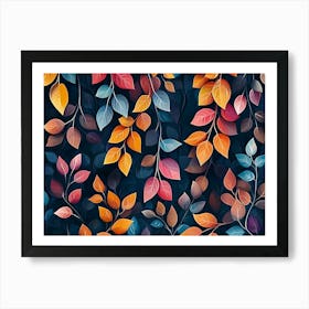 Autumn Leaves Wallpaper 2 Art Print