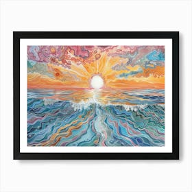 Sunset Over The Ocean 59 Art Print