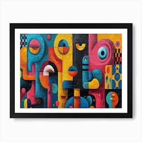 Colorful Chronicles: Abstract Narratives of History and Resilience. Abstract Painting 15 Art Print