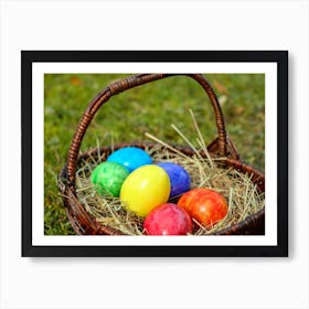 Easter Eggs In A Basket 5 Art Print