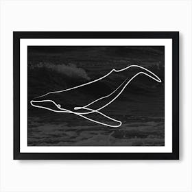 Blue Whale Natural Square Art Print