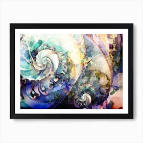 Sea Nautic Art Illustration In A Painting Style 13 Art Print