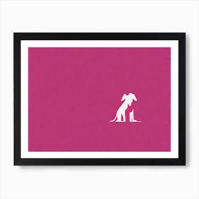 Dog On A Pink Background, dog illustration, dog portrait, animal illustration, digital art, pet art, dog artwork, dog drawing, dog painting, dog wallpaper, dog background, dog lover gift, dog décor, dog poster, dog print, pet, dog, vector art, dog art, minimalistic vector art, minimalistic dog art Art Print
