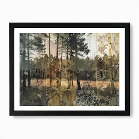 Vintage Forest Photo Collage 9 Art Print