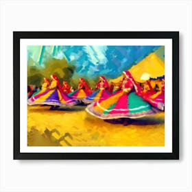 Colors of Rajasthan: A Spectacle of Folk Dance Artistry Art Print