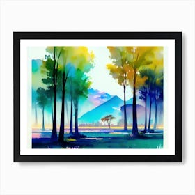 Watercolor Of Trees 2 Art Print