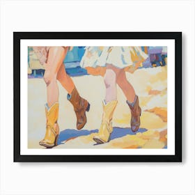 Two Girls In Cowboy Boots Art Print