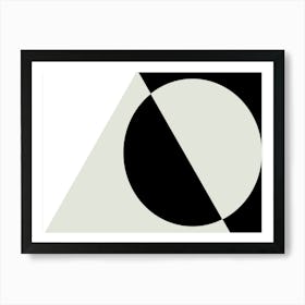 Black & White Geometric Abstract No 02 Art Print