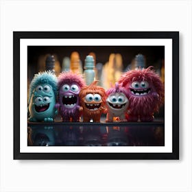 Fuzzy Monsters Art Print