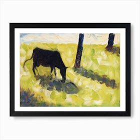 Black Cow In A Meadow, Georges Seurat Art Print