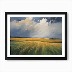 Storm Clouds Over A Wheat Field Art Print