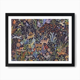 Woodland Chase Art Print