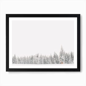 Snowy Winter Pine Forest Art Print
