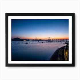 Sunset Over Seto Inland Sea With Light Painting Effects Capturing The Stunning Interplay Of Water An Art Print