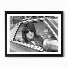 Ronnie Wood In His Car, 1973 Art Print