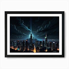 Cityscape At Night 1 Art Print