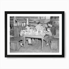 Dinner In The Home Of William Howell, Near Tipler, Wisconsin By Russell Lee Art Print