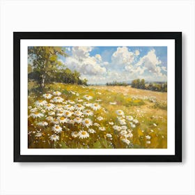 Daisies In The Meadow 2 Art Print