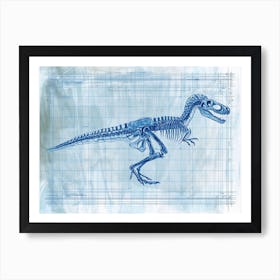 Microraptor Skeleton Hand Drawn Blueprint 1 Art Print