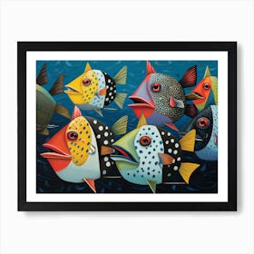 Hunzinator School Of Clown Triggerfish 2 Art Print