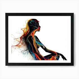 Woman With Colorful Hair 1 Art Print