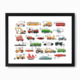 Transportation Alphabet Art Print