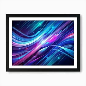 Abstract Colorful Lines And Glowing Shapes Art Print