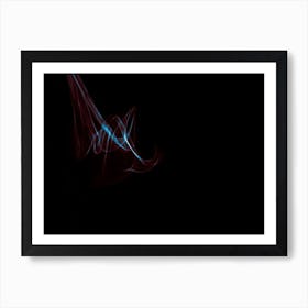 Glowing Abstract Curved Blue And Red Lines 15 Art Print