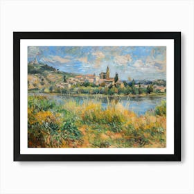 Lakeshore Serenade Painting Inspired By Paul Cezanne Art Print