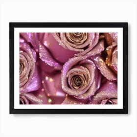 Glitter Rose Pink Roses Art Print