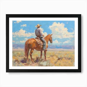 Cowboy In Chihuahuan Desert Texas 3 Art Print