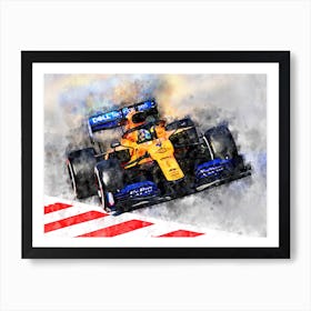 Lando Norris No 4, Formula 1 Art Print