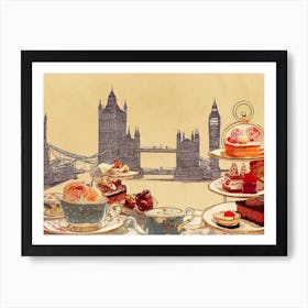 Tea At London Bridge Art Print